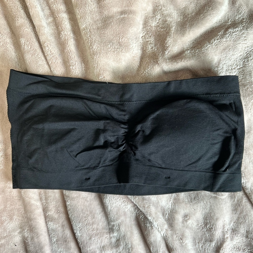 Black Strapless Bandeau Top
